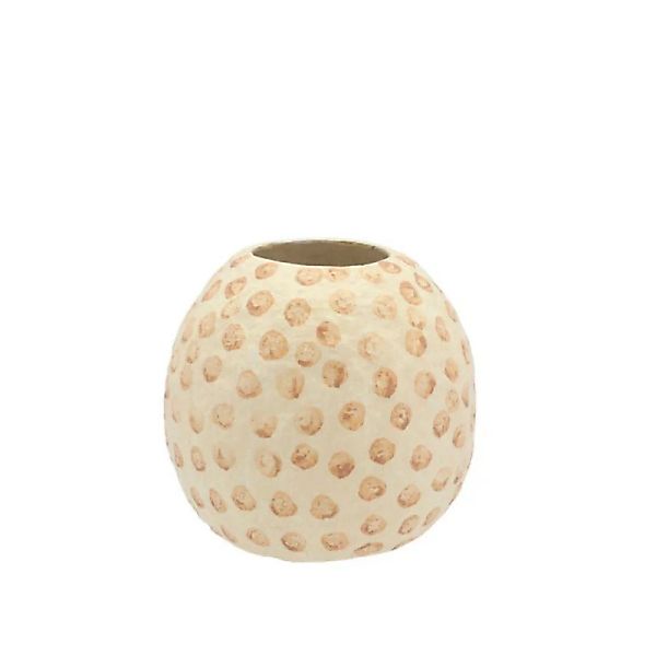 Vase Pappmaché Creme/Nougat klein günstig online kaufen