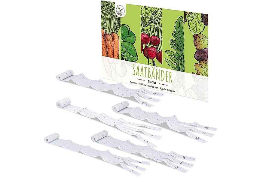 HappySeed Gemüsesamen 5m Saatband 5er Set - Karotten, Radieschen, Rucola, F günstig online kaufen