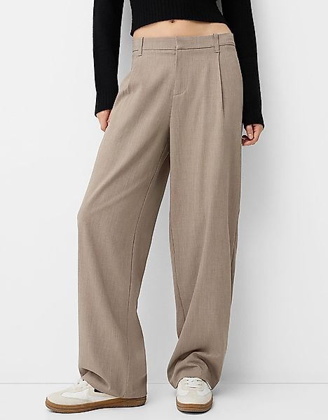 Bershka Baggyhose Mit Tiefem Bund Damen 34 Nerzfarbe günstig online kaufen