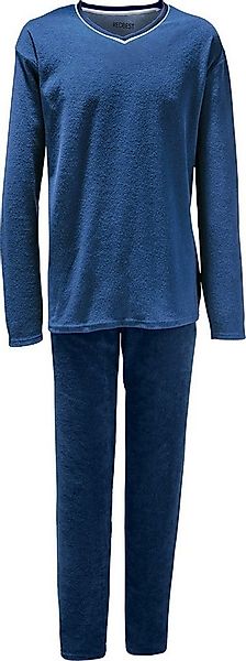 REDBEST Pyjama Herren-Schlafanzug Frottee Uni günstig online kaufen