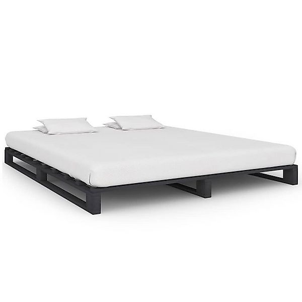 vidaXL Bettgestell Palettenbett Grau Massivholz Kiefer 180x200 cm Bett Bett günstig online kaufen
