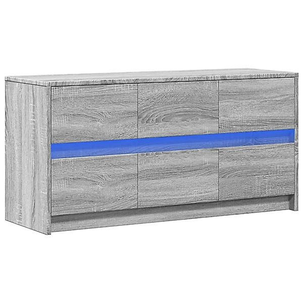 vidaXL TV-Schrank mit LED-Beleuchtung Grau Sonoma 100x34x50 cm 852220 günstig online kaufen