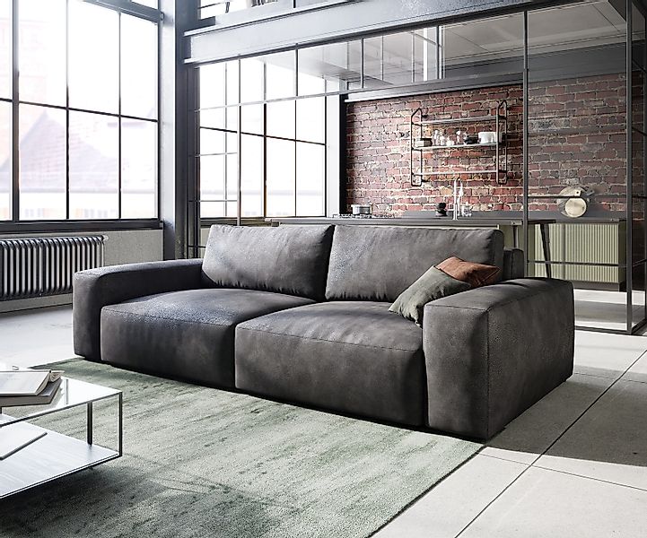 DELIFE Big-Sofa Lanzo, L Lederimitat Vintage günstig online kaufen