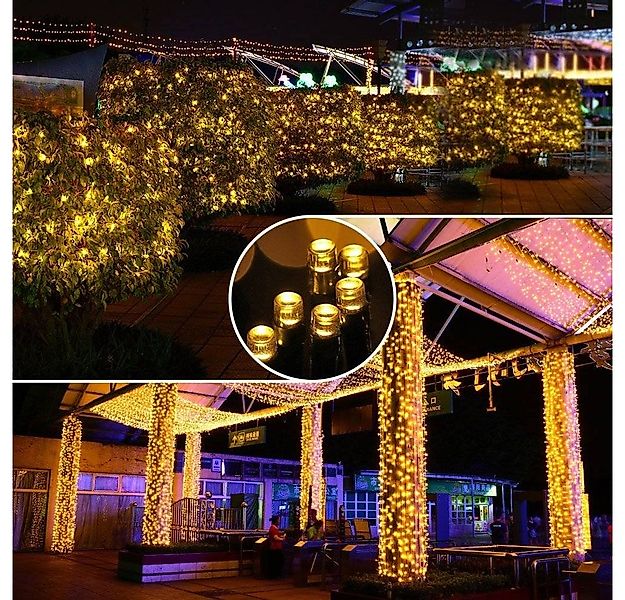 Rosnek LED Solarleuchte 100/200 LED, 8 Modi, Wetterfest Solar Lichterkette günstig online kaufen