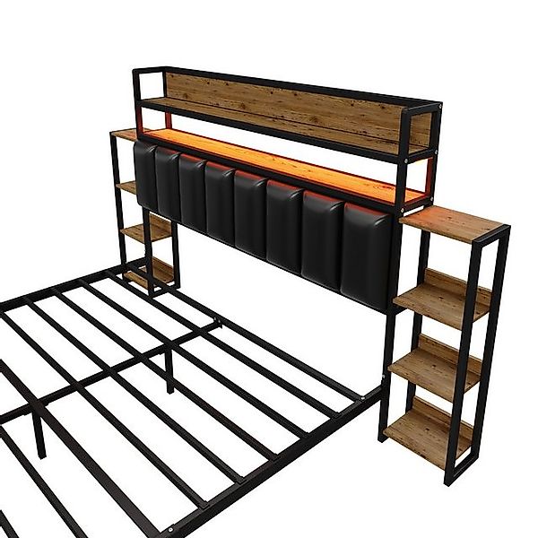 STILVORA Polsterbett 140×200 Bettgestell mit Matratze,Jugendbett mit LED-Be günstig online kaufen