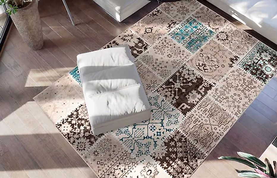 my home Teppich »Darian«, rechteckig, 6 mm Höhe, Wohnzimmer günstig online kaufen
