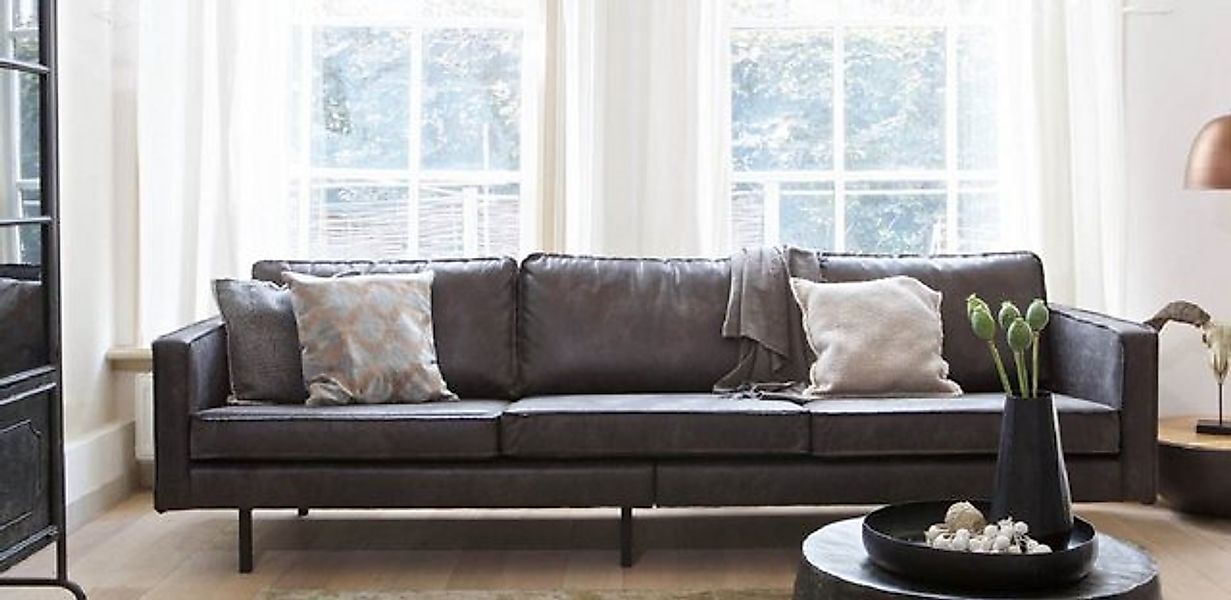 BePureHome Sofa Ledersofa Rodeo 3-Sitzer Schwarz 280 günstig online kaufen