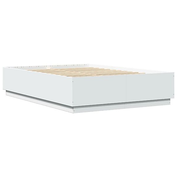 vidaXL Bettgestell mit LED Weiß 150x200 cm Holzwerkstoff 3209604 günstig online kaufen