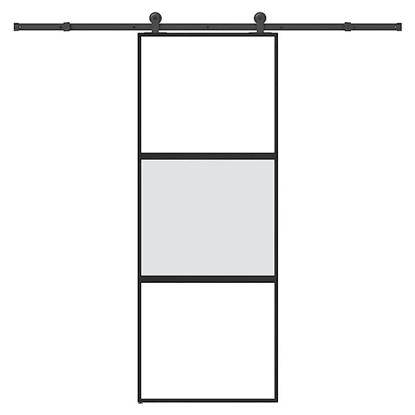 vidaXL Schiebetür mit Beschlag 76x205 cm Hartglas & Aluminium 3332950 günstig online kaufen