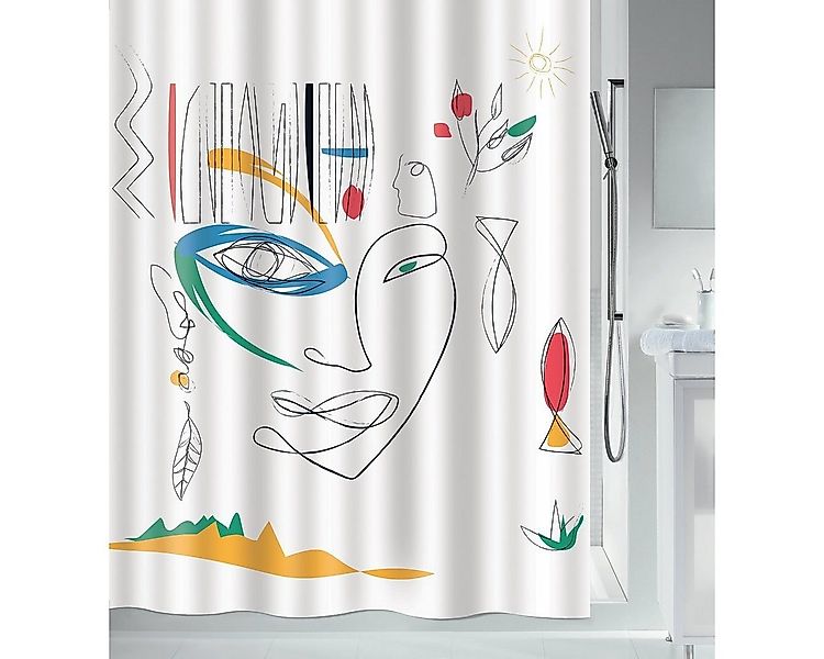 spirella Duschvorhang FACES Breite 180 cm, Premium Textil-Duschvorhang, 100 günstig online kaufen