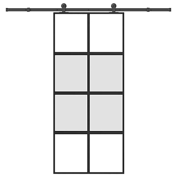 vidaXL Schiebetür mit Beschlag 90x205 cm Hartglas und Aluminium 3333011 günstig online kaufen