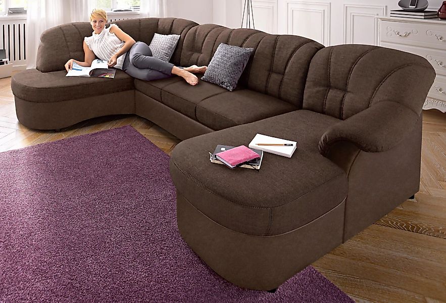 DOMO collection Wohnlandschaft »Flores auch in Leder-Bezug, B/T/H: 293/180/ günstig online kaufen