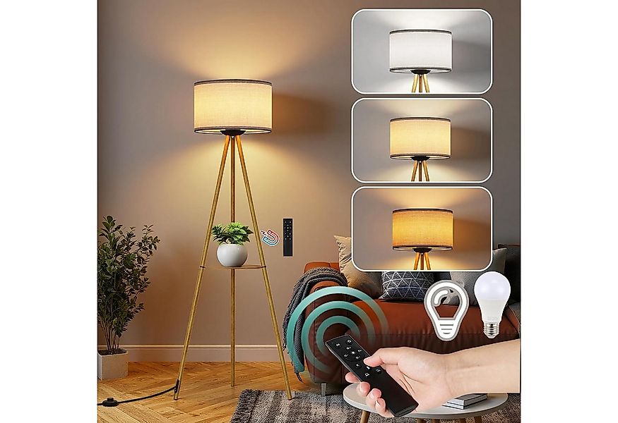 TLGREEN Stehlampe Dimmbar mit Fernbedienung & Ablage, 3 Farbtemperaturen, T günstig online kaufen