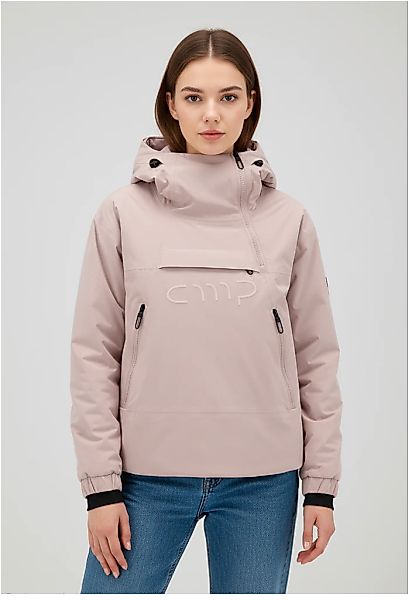 CMP Winterjacke mit Kapuze zum Überziehen, kurzer asymmetrischer Zipper günstig online kaufen