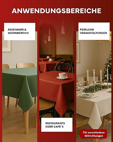 texpot Tischdecke Lotuseffekt Leinenoptik Bügelfrei Fleckschutz wasserabwei günstig online kaufen