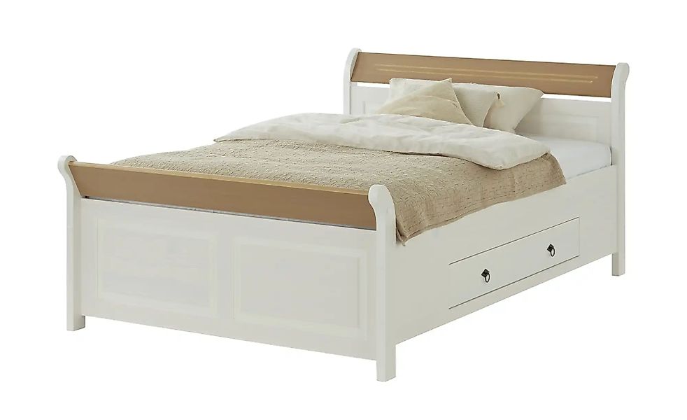 Bettgestell Massivholz  Fehmarn ¦ weiß ¦ Maße (cm): B: 145 H: 90 Betten > B günstig online kaufen