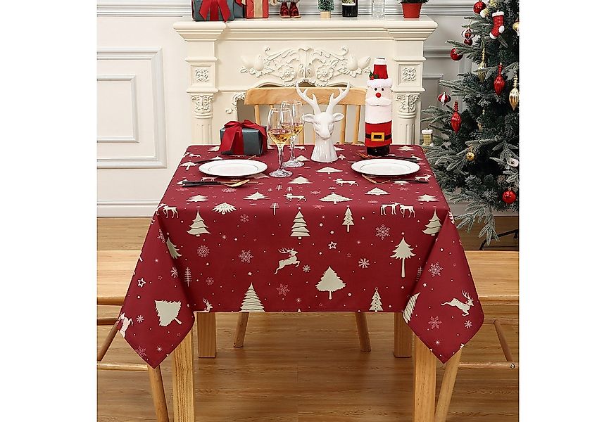 GarveeMore Tischdecke Weihnachtstischdecken Waschbare Tischdecke Schmutzabw günstig online kaufen