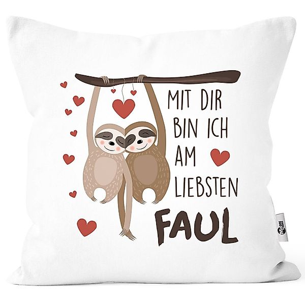 MoonWorks Dekokissen Kissen-Bezug Spruch Mit dir günstig online kaufen