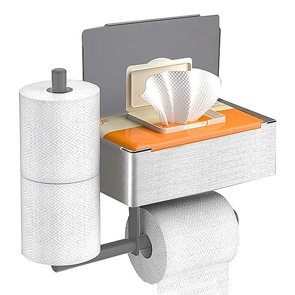 DAKYAM Toilettenpapierhalter mit Feuchttücherbox Selbstklebend, für günstig online kaufen