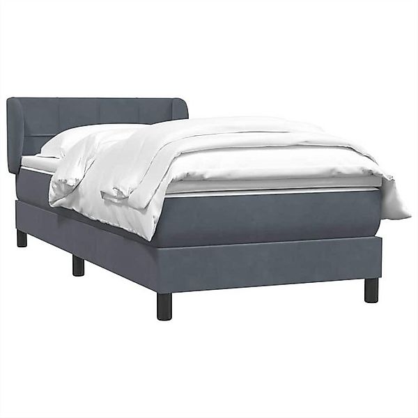 vidaXL Bett Boxspringbett mit Matratze Dunkelgrau 100x220 cm Samt günstig online kaufen