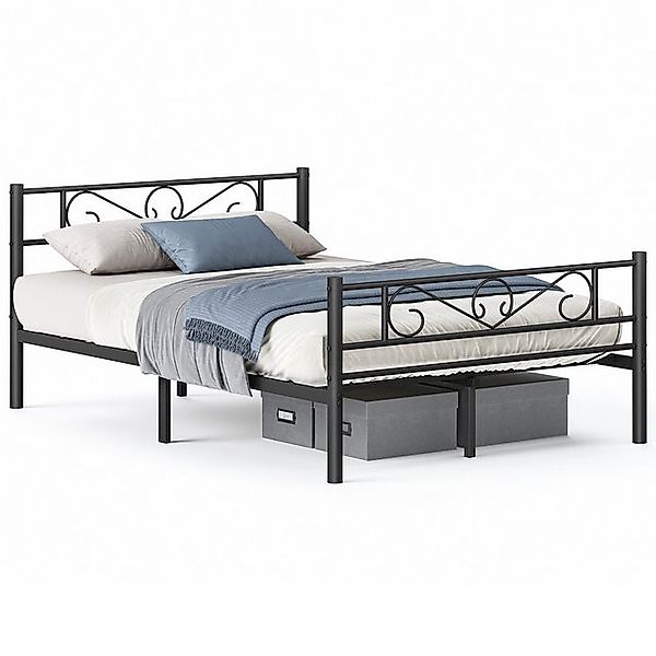 VASAGLE Bettgestell Bettrahmen Metallbett, Einzelbett, Doppelbett, 90-160 c günstig online kaufen