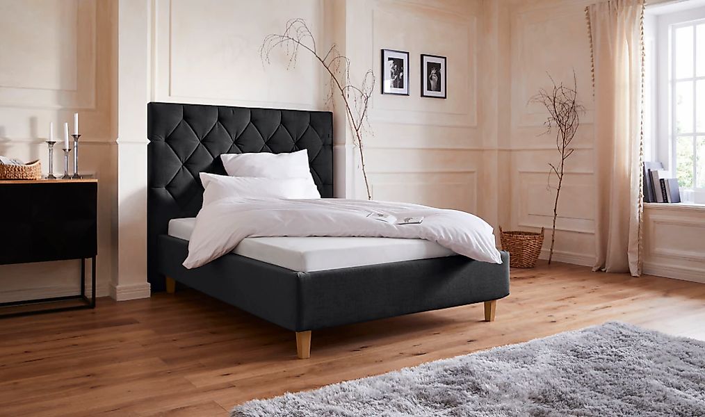Home affaire Polsterbett "Sunley 140" Kreuzsteppung, Kopfteilhöhe 142 cm, o günstig online kaufen
