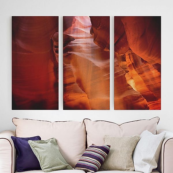 3-teiliges Leinwandbild - Querformat Antelope Canyon günstig online kaufen