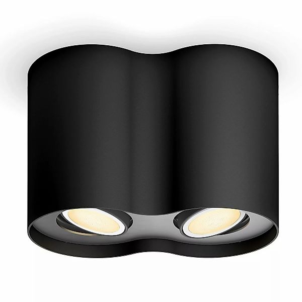 Philips Hue Bluetooth White Ambiance Deckenspot Pillar in Schwarz 2x 4,2W 3 günstig online kaufen