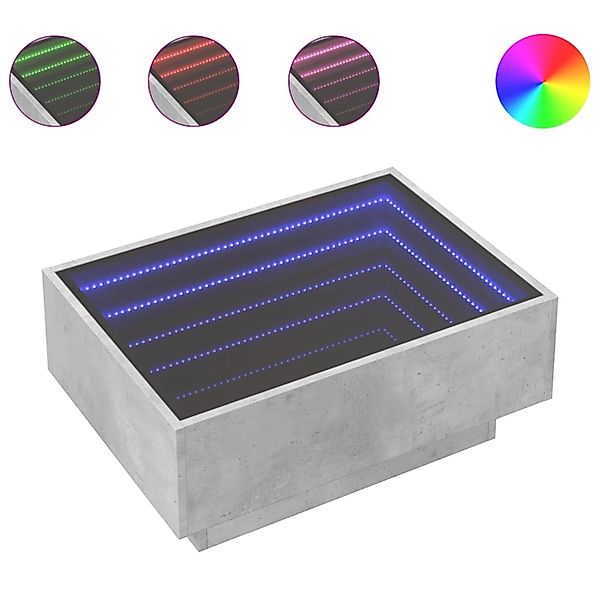 vidaXL LED-Couchtisch Betongrau 70x50x30 cm Holzwerkstoff 847514 günstig online kaufen