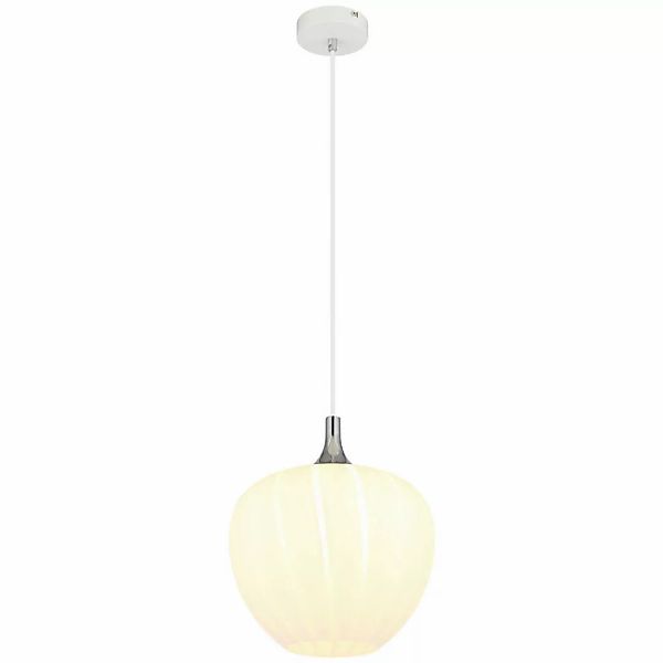 GLOBO Pendelleuchte Opal Chrom weiß Metall Glas H/D: ca. 120x29 cm E27 1 Br günstig online kaufen