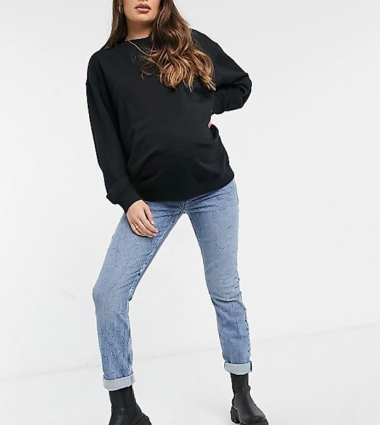 New Look Maternity – Mom-Jeans in Hellblau günstig online kaufen