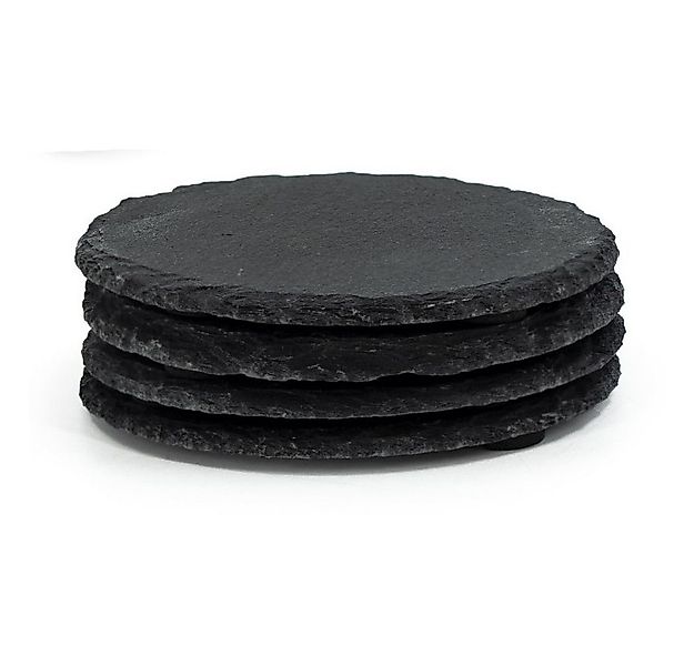 NOOR Dekofigur Glasuntersetzer - aus Schiefer - schwarz - Ø ca. 10 cm - 4-t günstig online kaufen