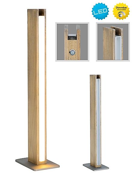 näve LED Tischleuchte »Straight« LED-Modul 1 Stk. Warmweiß dimmbar, Holzkor günstig online kaufen