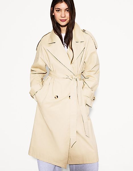 Bershka Trenchcoat Damen L Camel günstig online kaufen