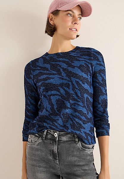 Cecil Sweater mit Animal-Print und in Melange-Optik günstig online kaufen