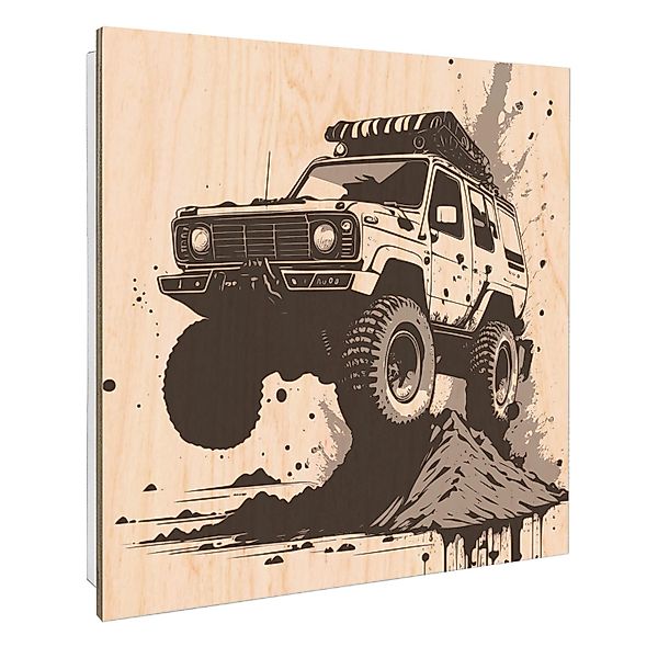 Banjado Schlüsselkasten mit Holzfront 30x30cm Weiß Scharnier Links 50 Haken günstig online kaufen