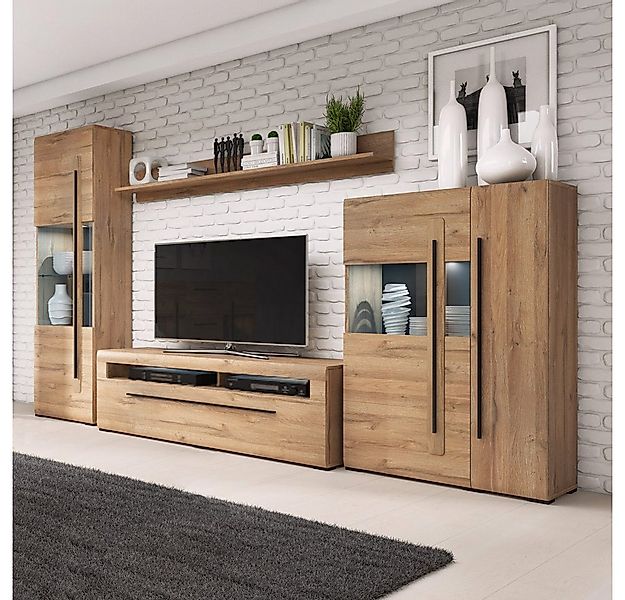 Lomadox Wohnwand TURDA-83, (4-St), Grandson Beleuchtung und Absetzungen sch günstig online kaufen