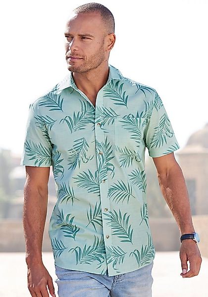 John Devin Hawaiihemd Regular fit Kurzarm, Freizeithemd mit Palmenprint aus günstig online kaufen