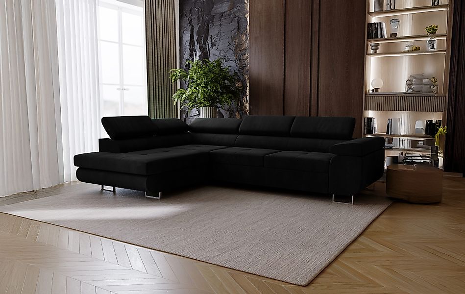 Goldstoff Ecksofa mit Schlaffunktion - Designersofa, günstig online kaufen