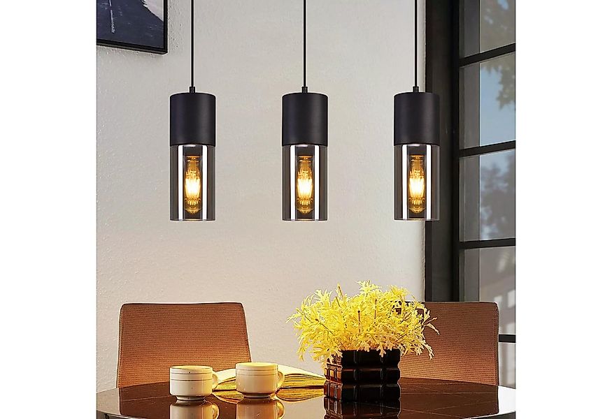 Nettlife Pendelleuchte Schwarz Esstisch E27 1/3/4 Flammig Glasschirm Hängel günstig online kaufen