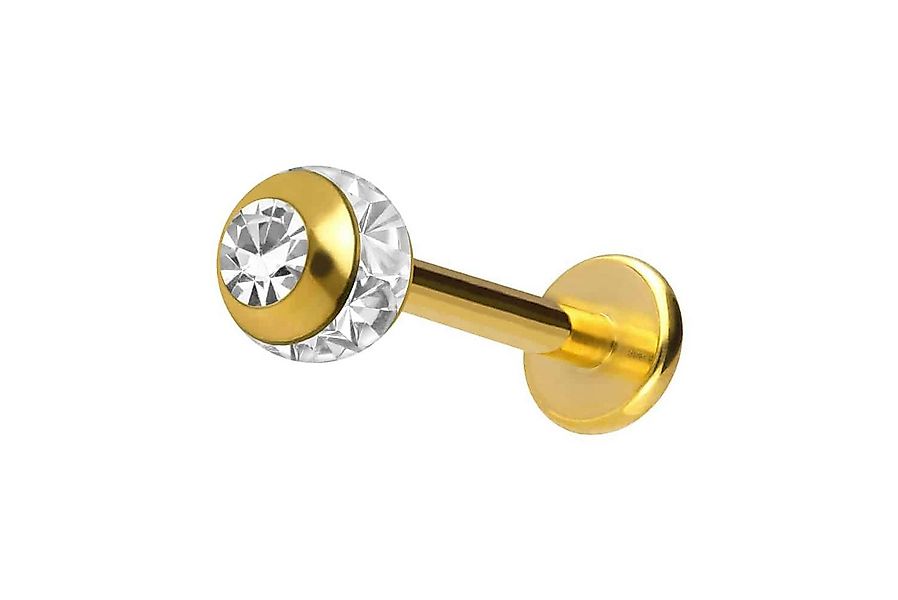 PIERCINGLINE Piercing-Set Chirurgenstahl Labret EPOXY-RING-KUGEL + KRISTALL günstig online kaufen