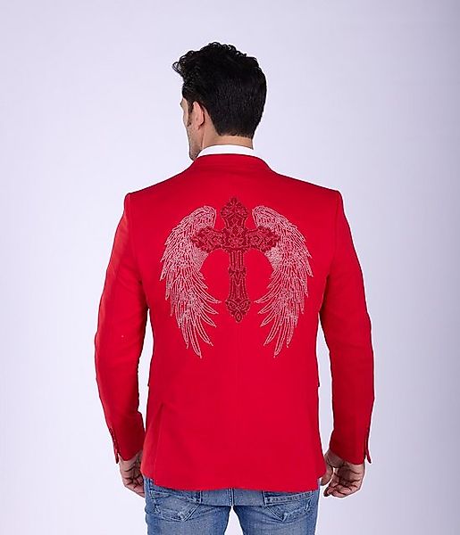 Denim Distriqt Sakko Extravagantes Herren Slim Fit Sakko Rot 48 günstig online kaufen