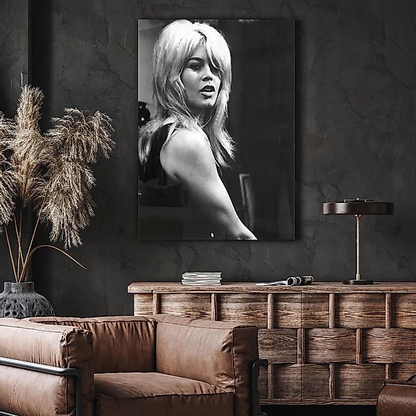 queence Acrylglasbild "Brigitte Bardot", Schwarz-Weiß-Frau-Stars-Portrait-F günstig online kaufen