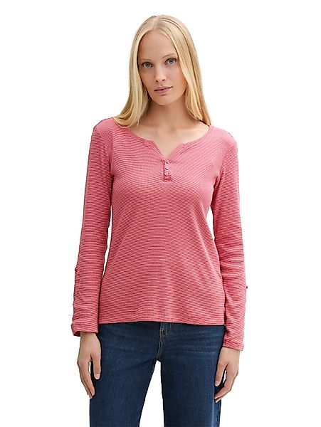 TOM TAILOR Henleyshirt mit Turn-Up-Arm günstig online kaufen