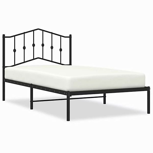 vidaXL Bett Bettgestell mit Kopfteil Metall Schwarz 100x190 cm günstig online kaufen