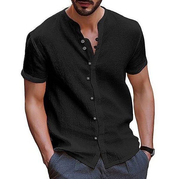 YRIIOMO Kurzarmshirt Herrenhemd aus recyceltem Polyester mit klassischem Ru günstig online kaufen