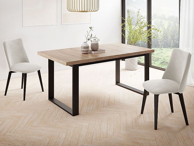 WFL GROUP Esstisch (erhältlich in 3 Größen – 140/160/160 cm ausziehbar auf günstig online kaufen