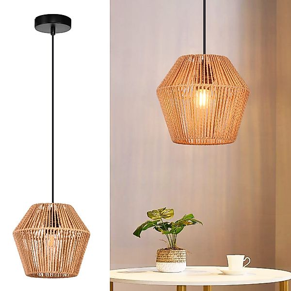 Nettlife Hängeleuchte Vintage Esszimmer Pendelleuchte Rattan günstig online kaufen