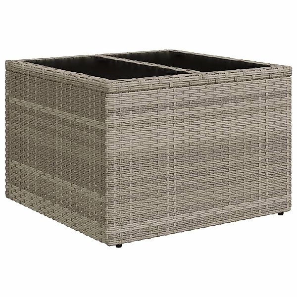 vidaXL Gartentisch Gartentisch mit Glasplatte Hellgrau günstig online kaufen