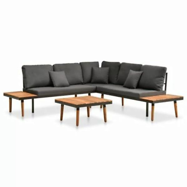 vidaXL 4-tlg. Garten-Lounge-Set mit Auflagen Massivholz Akazie Garten-Sofag günstig online kaufen